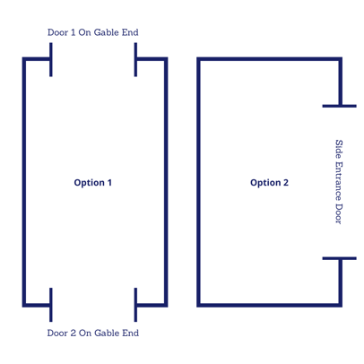 Blue Print of Overhead Door Placement on Sheds